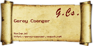 Gerey Csenger névjegykártya